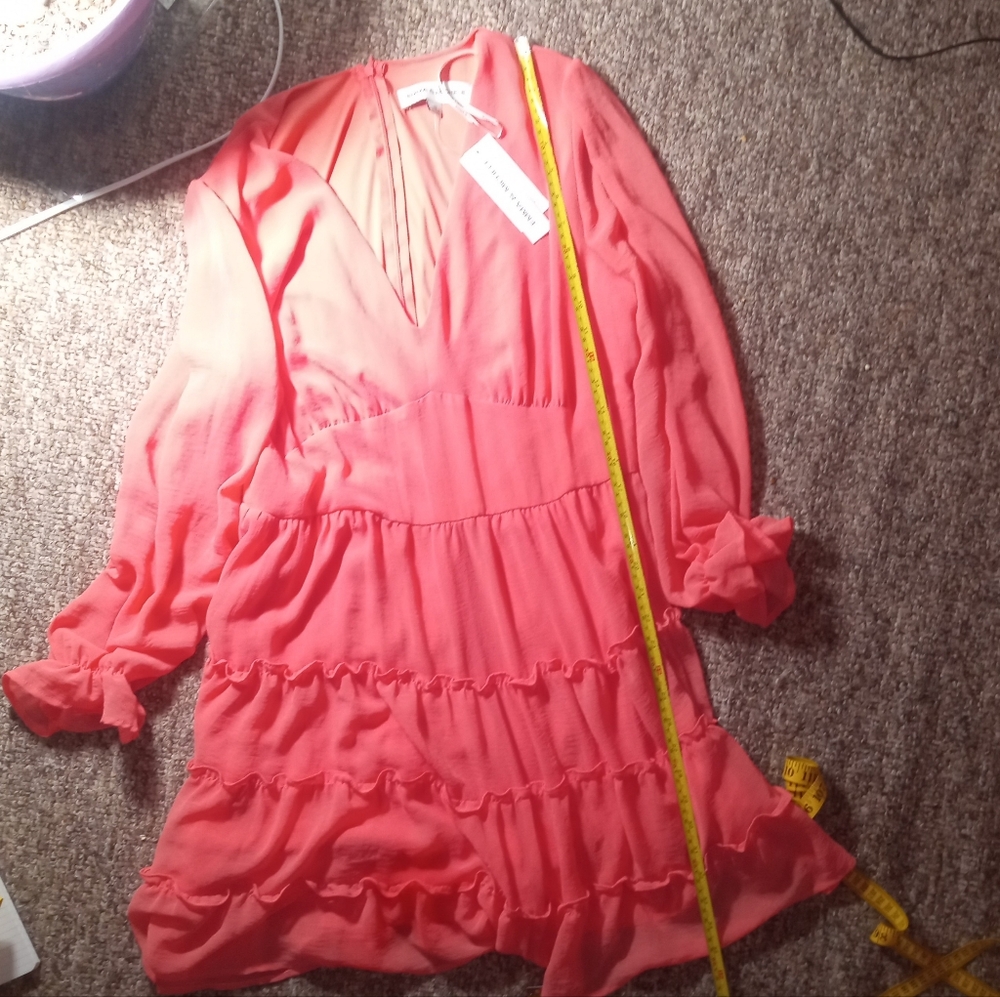NWT Emma & Michele size 10 dress coral v neck zipup